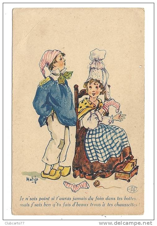 Matéja (Illustrateur) : Normande Reprisant Les Chaussettes De Son Marie En 1940 (animée). - Altri & Non Classificati