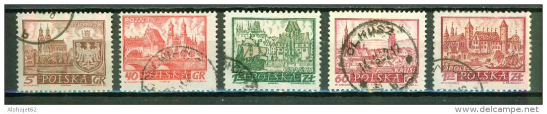 Villes Historiques - POLOGNE - Gniezno, Poznan, Gdansk, Kalisz, Opole - 1960 - Oblitérés