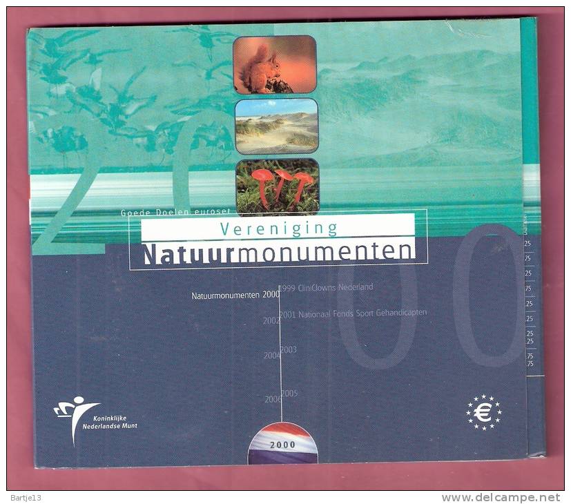 NEDERLAND BU SET 2000 NATUURMONUMENTEN MET EUROMUNTEN 2000 - Mint Sets & Proof Sets