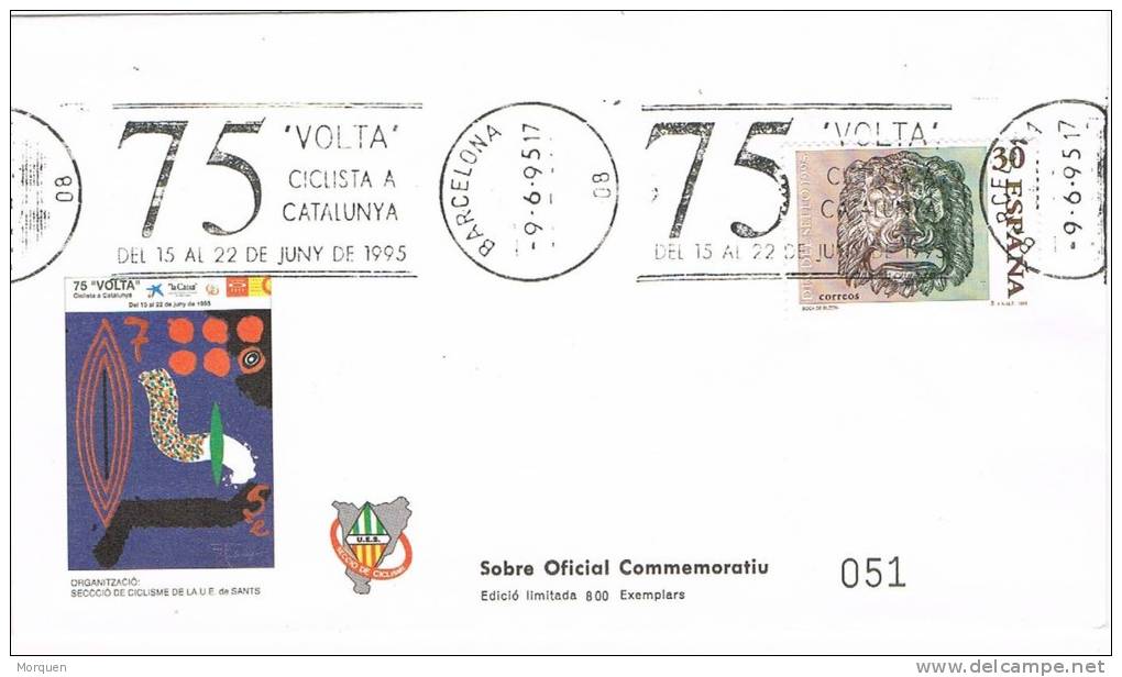 Carta Expofil Barcelona 1995. Rodillo 75 Volta Cliclista.  Ciclismo - Cartas & Documentos