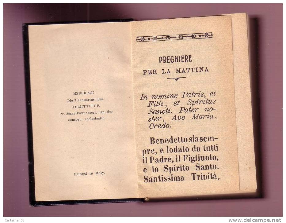 Livre - Massime Eterne Du Sant'Alfonso Marie De' Liguori Colle Orazioni Per La Santa Messa - 1884 (Missel) - Livres Anciens