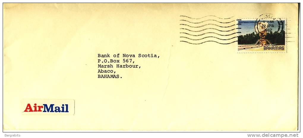 1982 Bahamas Out Island ABACO Airmail Cover Sent To Canada With Satellite Tracking Dish Stamp - Bahamas (1973-...)