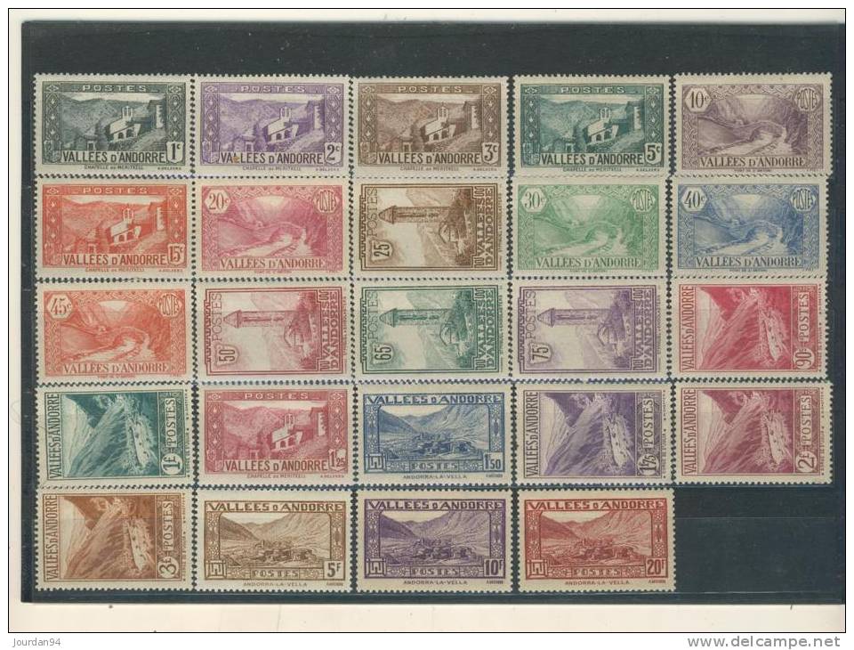 ANDORRE  -----  N°   24   /   45  --  40  A  DENT  COURTE - Unused Stamps