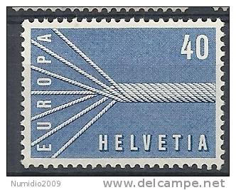 1957 EUROPA SVIZZERA 40 C MNH ** - 1957