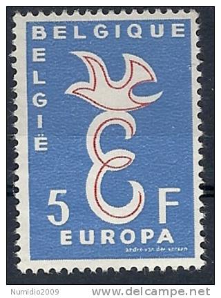 1958 EUROPA BELGIO 5 F MH * - 1958