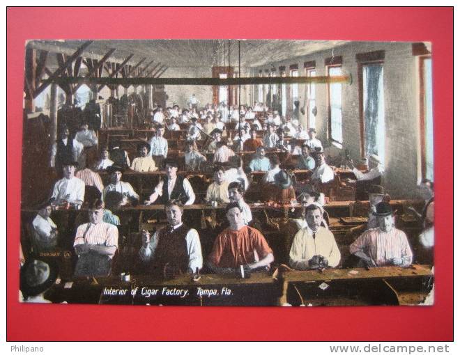 - Florida > Tampa ---Interior Of Workers In Cigar Factory  1909 Cancel ===  ===   =ref 328 - Tampa