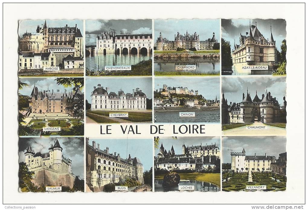 Cp, Centre - Val De Loire, Le Val De Loire, Multi-Vues, Voyagée 1963 - Centre-Val De Loire