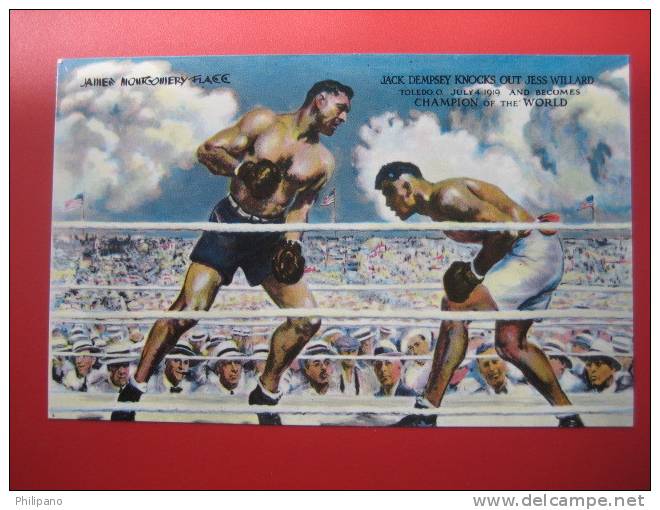 Jack Dempsey Knocks Out Jess Wiillard  Early Chrome   ---   - --  -ref  328 - Boxing