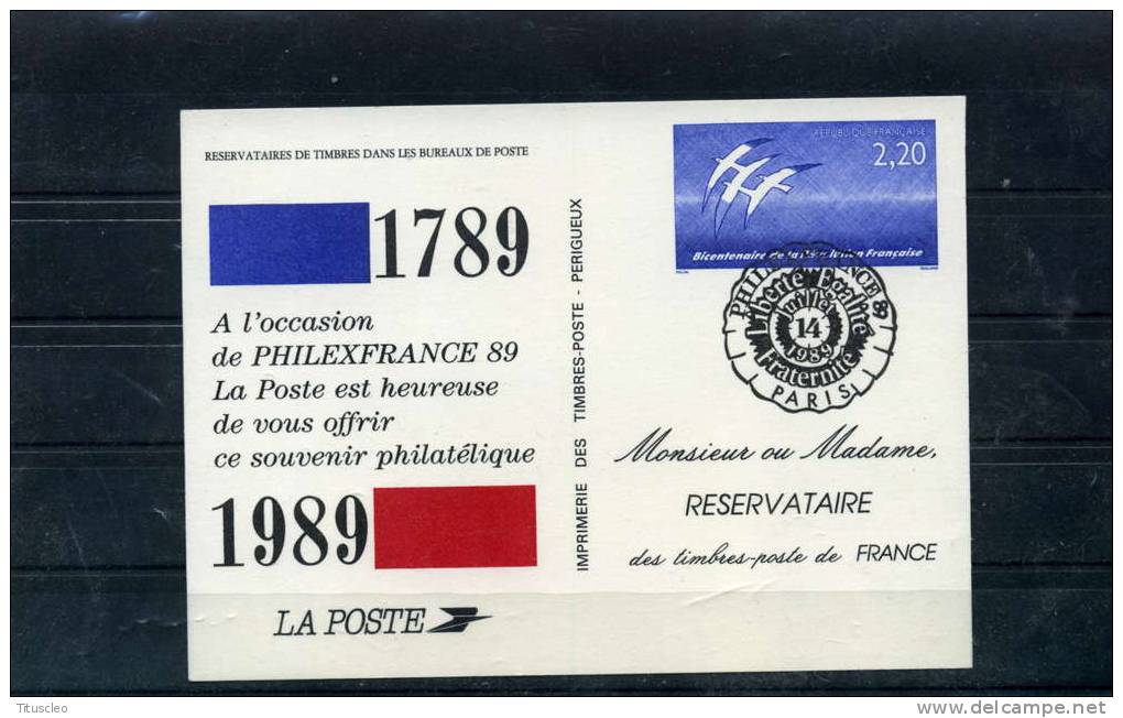 FRANCE Souvenir De La Poste 1989 Bicentanazire De La Révolution° - Pseudo-officiële  Postwaardestukken
