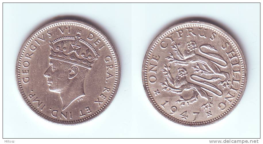 Cyprus 1 Shilling 1947 - Chypre