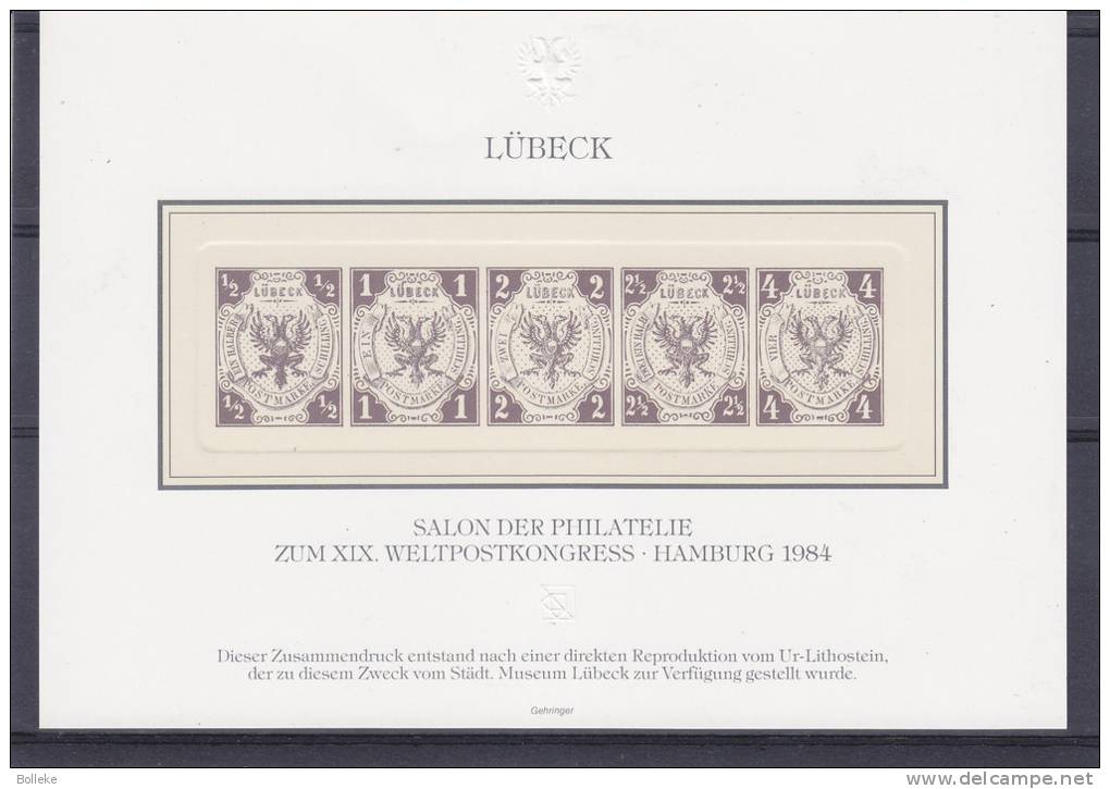 Allemagne - Anciens Etats - Luebeck - Reproduction De 1984 ** - MNH - Avec Numéro Au Verso - Luebeck