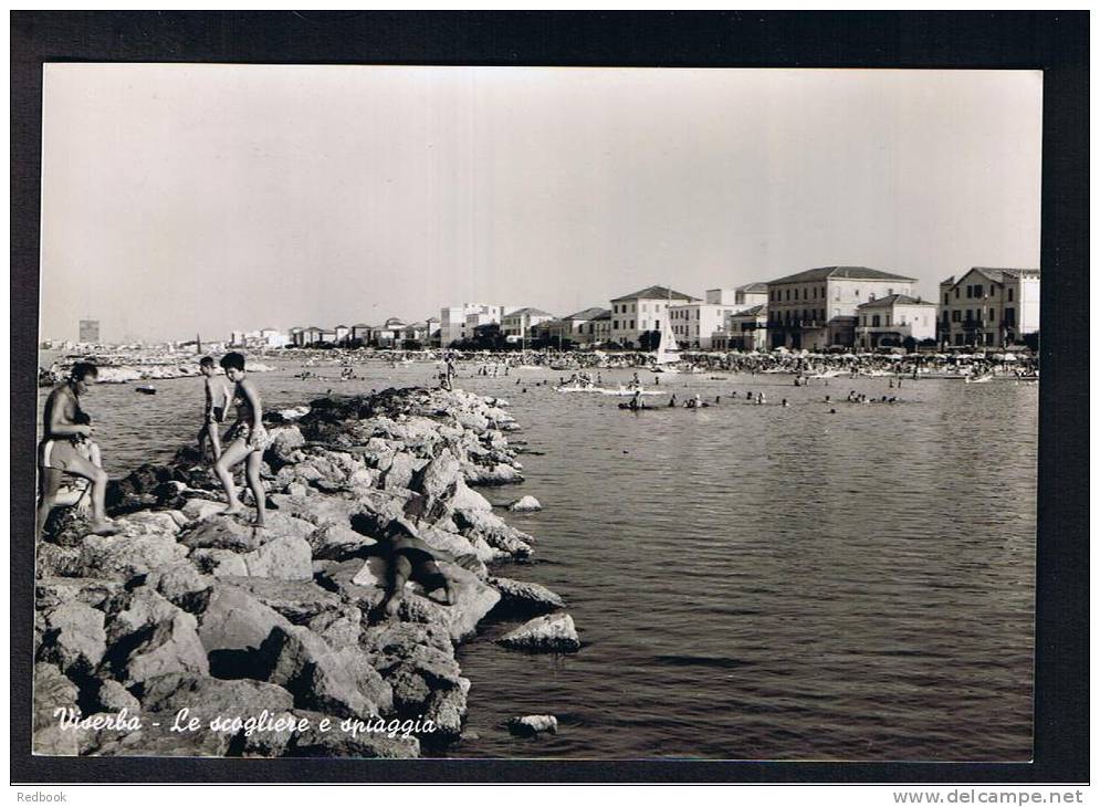 RB 785 - Real Photo Postcard - Viserba Rimini Italy - Le Scogliere E Spiaggia - Rimini