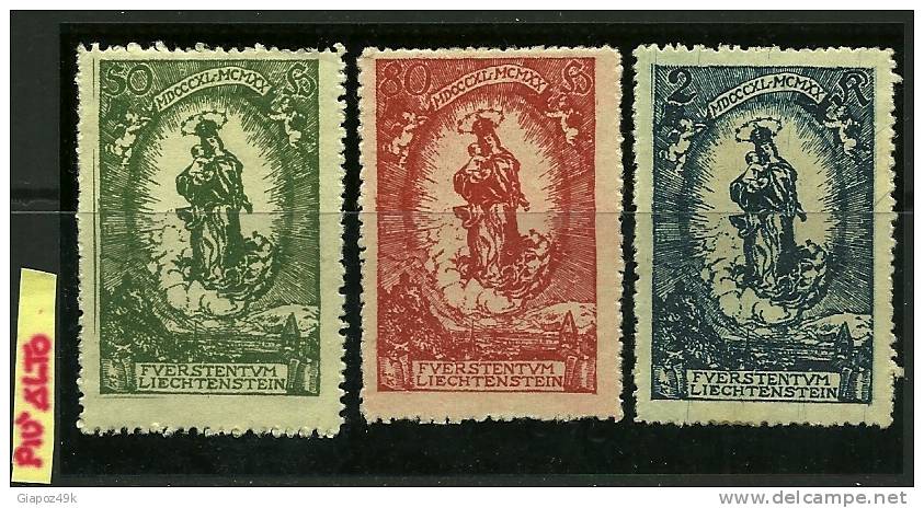 ● LIECHTENSTEIN 1920 ● COMPLEANNO ● N. 40 / 42 * , Serie C. Varietà - Cat. ? € - Lotto 391 - Neufs