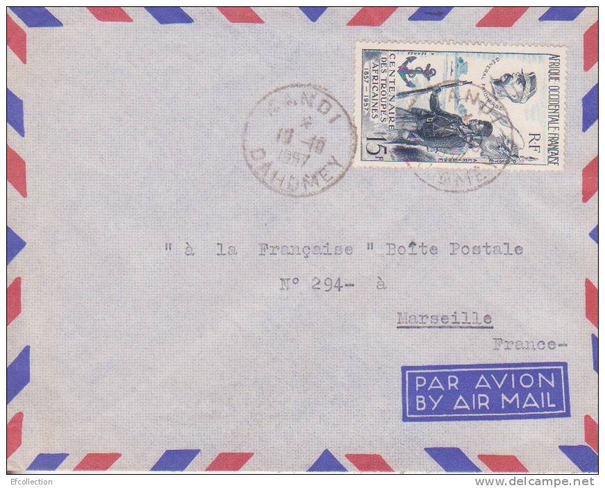 KANDI - DAHOMEY - 1957 - COLONIES FRANCAISES - Afrique - Avion - Lettre - Marcophilie - Covers & Documents