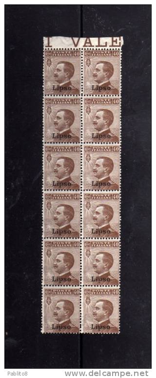 LIPSO 1912 40 C  MNH STRISICA DI 12 - Aegean (Lipso)