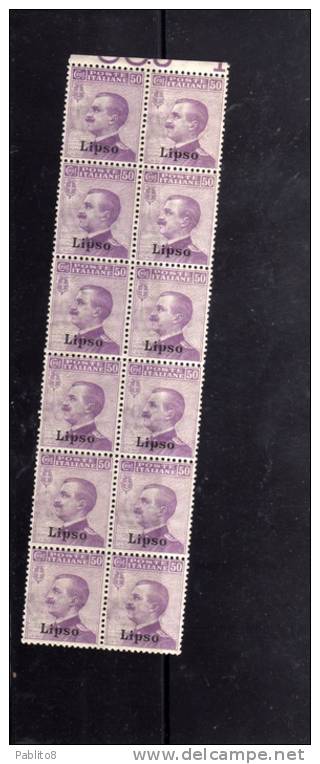 LIPSO 1912 50 C  MNH STRISICA DI 12 - Aegean (Lipso)