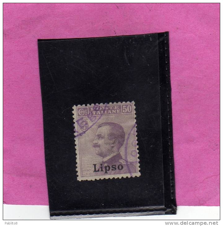 LIPSO 1912 50 C TIMBRATO - Egée (Lipso)