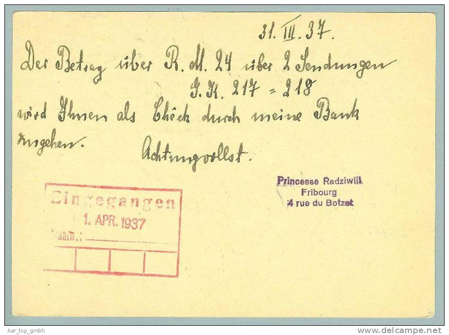 Schweiz Bildpostkarte 20Rp. Zu#141.096D Gestempelt Fribourg 1927-03-31 RORSCHACH-HAFEN - Entiers Postaux