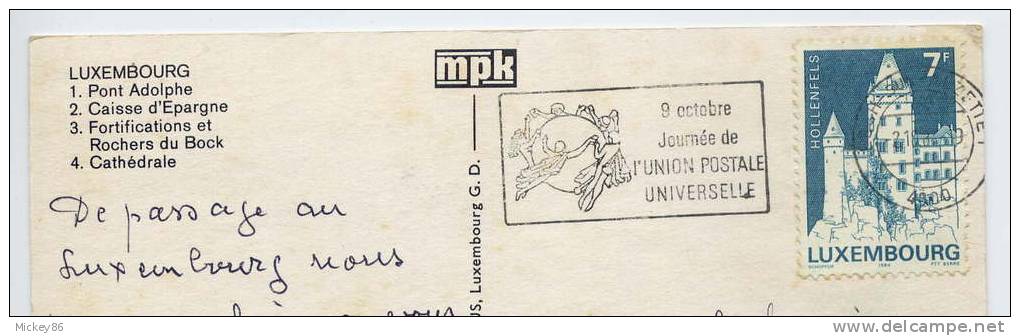 1984--tp  "Hollenfels"  Seul Sur Carte Postale--belle Flamme  "9 Octobre--Journée De L'UNION POSTALE UNIVERSELLE" - Storia Postale