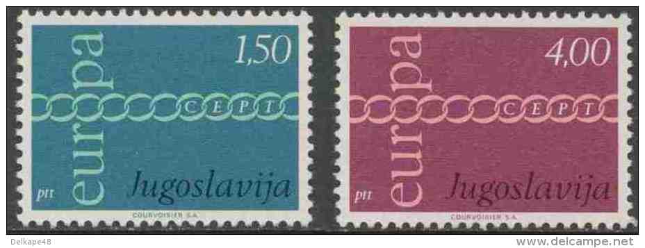 Jugoslavija Yugoslavia 1971 Mi 1416 /7 YT 1301 /2 ** Europa Chain / Brüderlichkeit Und Zusammenarbeit - Europa Cept - Nuevos