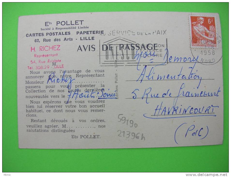 HAZEBROUCK  "le Collège"   (59190)  Ets POLLET Cartes Postales - RICHEZ Représentant - Hazebrouck