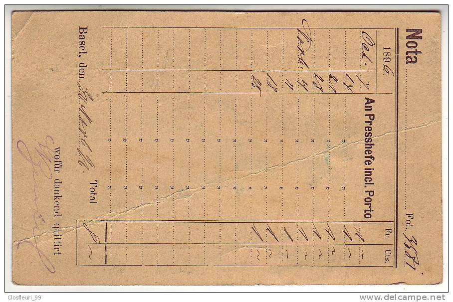 Levure, Pâtisserie, Boulangerie / (Hefe). Carte Remboursement Avec 64 B. 1896 - Alimentation