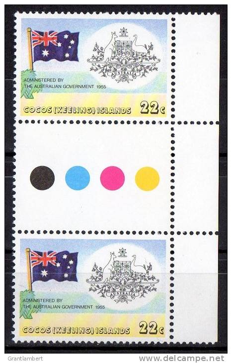 Cocos Islands 1980 25th Anniversary 22c Australian Government Gutter Pair MNH  SG 57 - Kokosinseln (Keeling Islands)