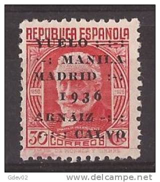 ES741SGDEV-L3987TCSC.España .  Spain  Espagne. VUELO MANILA-MADRID  1936 (Ed 741**) Sin Charnela.LUJO - Otros & Sin Clasificación