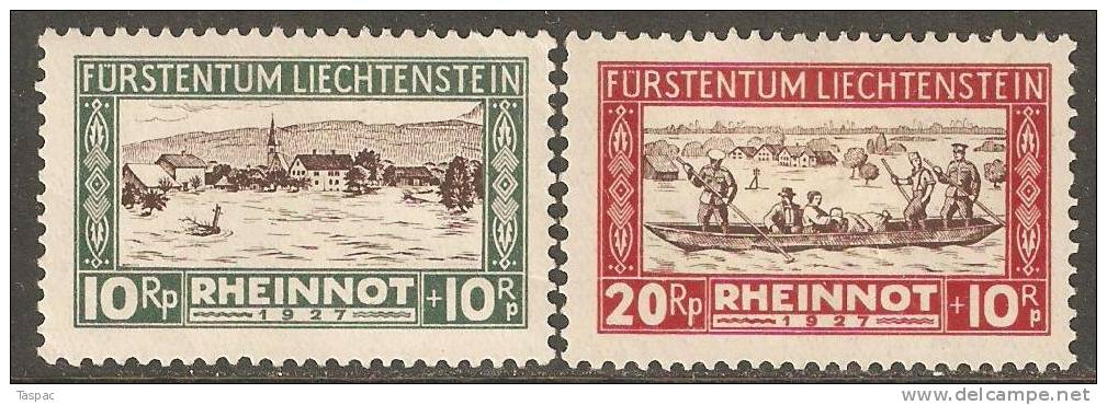 Liechtenstein 1928 Mi# 79-80 * MH - Rhine Floods - Ongebruikt