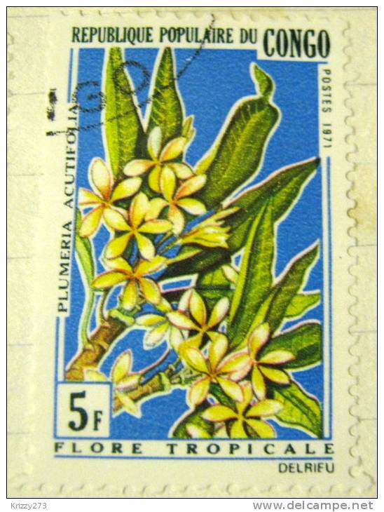 Congo 1971 Plumeria Acutifolia Tropical Flower 5f - Used - Mint/hinged
