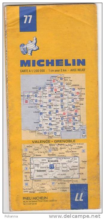 PAW/27 Cartina Automobilistica - MICHELINE N.77 - VALENCE - GRENOBLE 1978 - Roadmaps