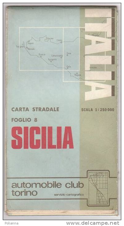 PAW/29 Carta Stradale - Foglio 8 - SICILIA Automobile Club D´Italia 1975 - Strassenkarten