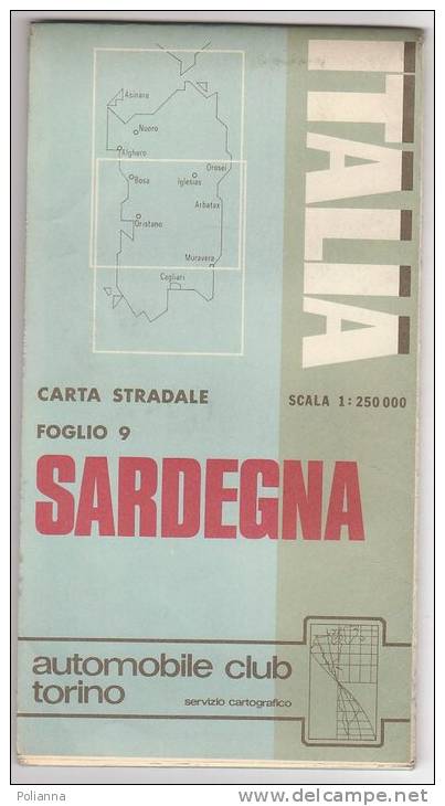 PAW/30 Carta Stradale - Foglio 9 - SARDEGNA Automobile Club D´Italia 1975 - Cartes Routières