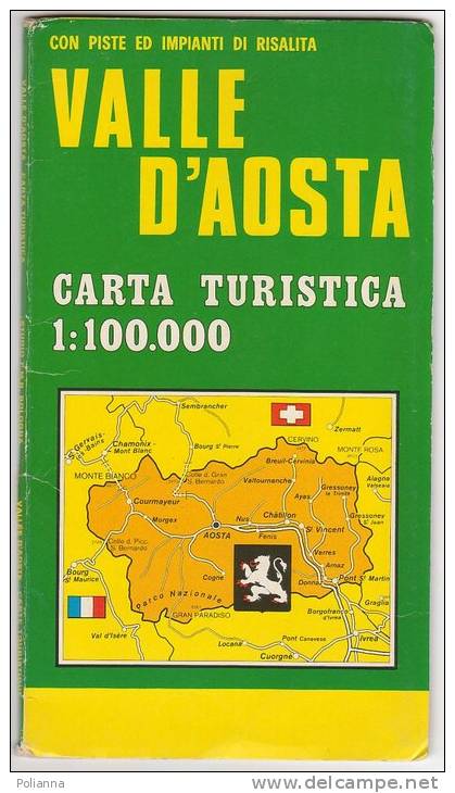 PAW/34 Carta Turistica - VALLE D´AOSTA Con Piste E Impianti Di Risalita/sci 1973 - Cartes Topographiques