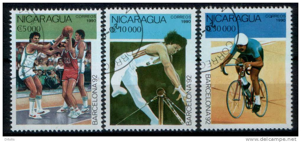 NICARAGUA / BARCELONA 92 / JAVELIN;STEEPLE-CHASE;HAN DBALL;BASKETBALL;GYMNASTI CS;CYCLING / VF/ 3 SCANS - Summer 1992: Barcelona