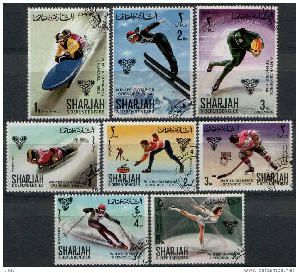 SHARJAH / WINTER OLYMPIC GAMES / GRENOBLE 68 / 8 VFU STAMPS / 4 SCANS - Winter 1968: Grenoble