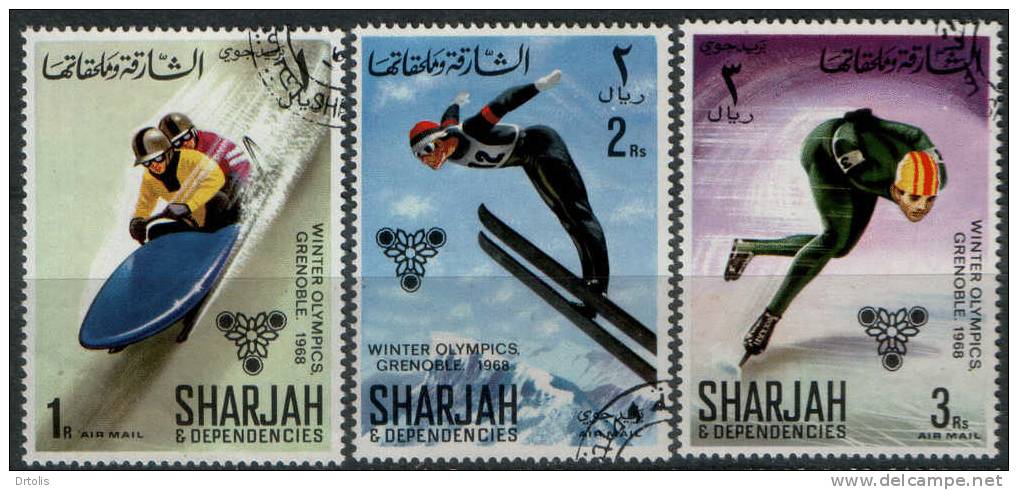 SHARJAH / WINTER OLYMPIC GAMES / GRENOBLE 68 / 8 VFU STAMPS / 4 SCANS - Invierno 1968: Grenoble