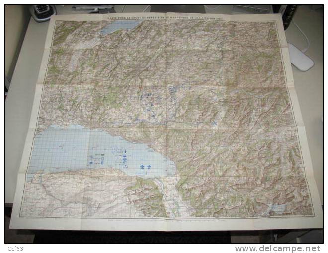 Carte Pour Le Cours De Répétition De Manoeuvres De La 1. Division 1937 - Suisse - Cartes Topographiques