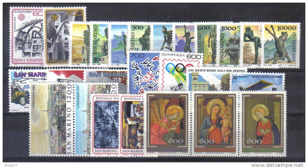 SS6315 - SAN MARINO , Annata Completa 1987  ***  MNH - Komplette Jahrgänge