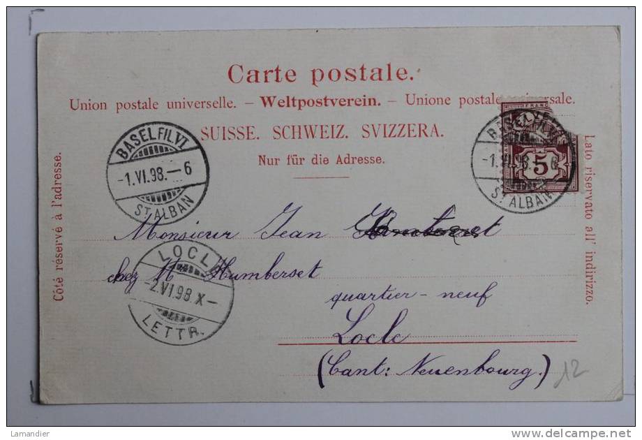 CPA - Suisse - BL - BASEL LAND - BASELLAND - Bâle 1898 - Autres & Non Classés