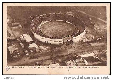 CPA - MAROC - CASABLANC - CASABLANCA - VUE AERIENNE DES ARENES PENDANT UNE COURSE DE TAUREAUX - Casablanca