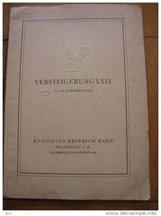 Versteigerung LXIX 17-18 November 1942 Kunsthaus Heinrich Hahn Frankfurt A.M -24 Pages +12 D Illustrations - Arte