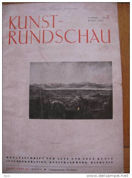 Kunst Rundschau März 1941 -Monatschrift Für Alte Und Neue Kunst Innendekoration, Kunsthandwerk, Baukunst - Architecture