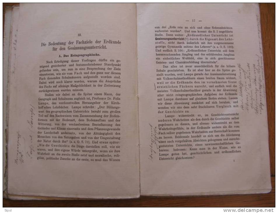 Aus Schule Und Leben  Zur Begründung Der Nationalen Erkunde - E.Hauptmann 1910 - Schulbücher