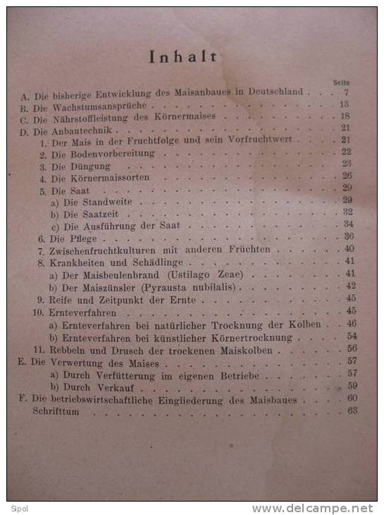 Der Anbaü Von Körnermais  Band 66 - Reichsnährstandsverlag Berlin N°4 1943 - Natuur