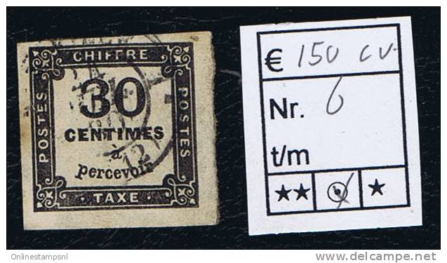 France Taxe Maury  6,  Obl., 1859, 30  C Noir, Cote &euro; 150,  Petit Tache - 1859-1959 Used