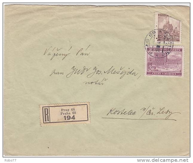 Bohemia & Moravia - Böhmen & Mähren. 1941 Registered Cover. (D03098) - Lettres & Documents