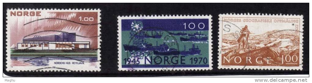 Norway Used, Land Surveying, Geography, Geology, Ship, Building - Used Stamps