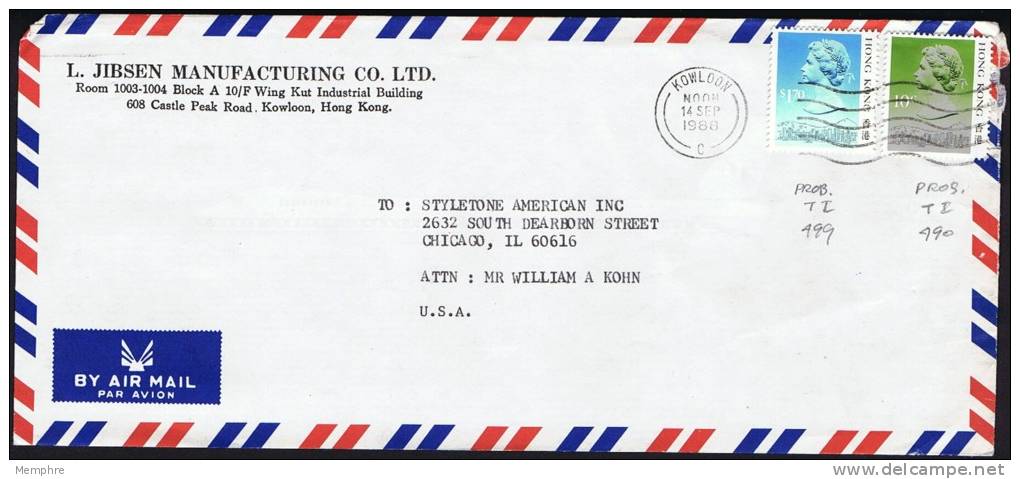 1988     Air Mail Letter To USA   $1.70,  $0.10 - Covers & Documents