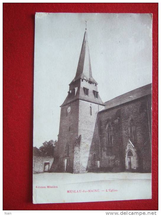 53 - MESLAY DU MAINE - L'EGLISE - PLAN RARE - - Meslay Du Maine